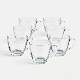Set 6 Pocillos Tazas Vidrio Transparente 190ml Para Café