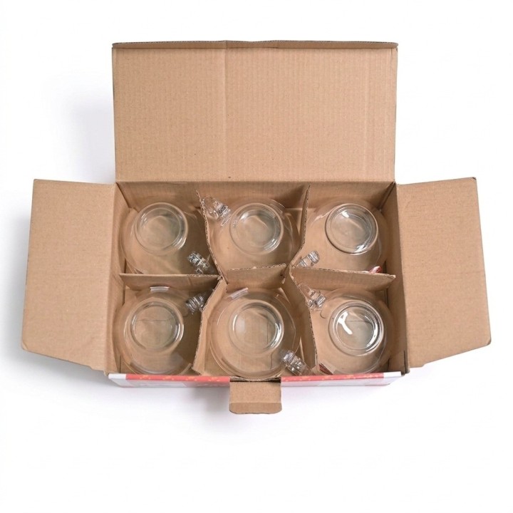 Set 6 Vasos Pocillos Vidrio Transparente Café Té 190ml