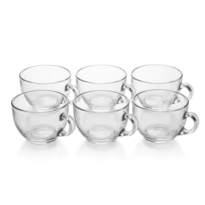Set 6 Vasos Pocillos Vidrio Transparente Café Té 190ml