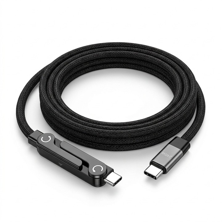 Cable Tipo C A Tipo C 240w Carga Rápida + Soporte 1m