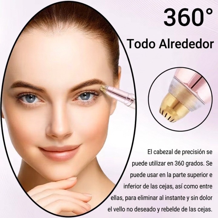 Depilador De Cejas Portátil A Batería Con Luz Led Precisión