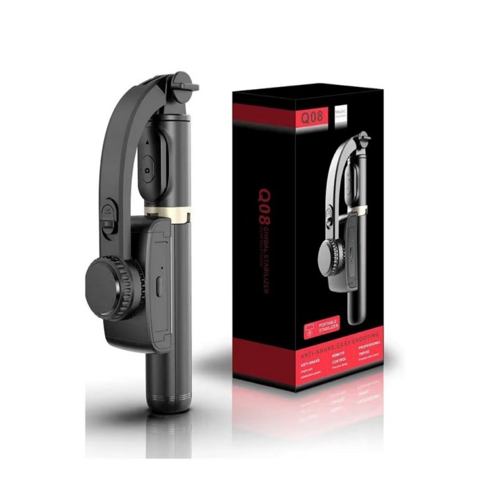 Gimbal Estabilizador Q08 Trípode Y Palo Selfie Bluetooth