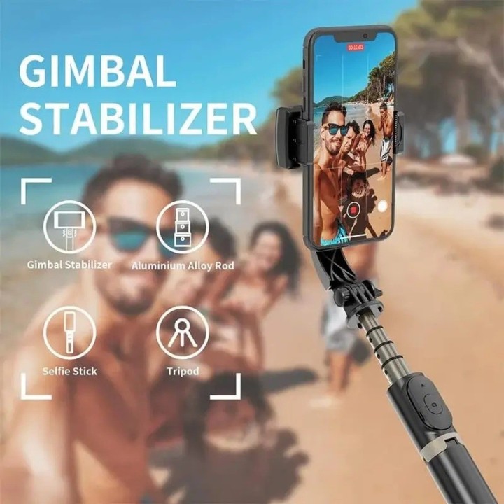 Gimbal Estabilizador Q08 Trípode Y Palo Selfie Bluetooth