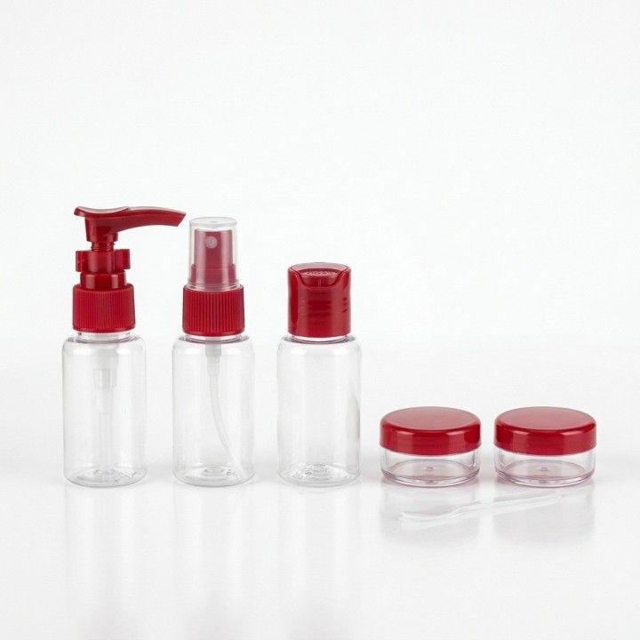 Set 5 Envases De Viaje Cosméticos Con Estuche