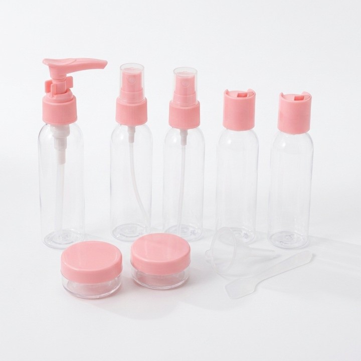 Set 9 Envases Botellas De Viaje Para Cosméticos