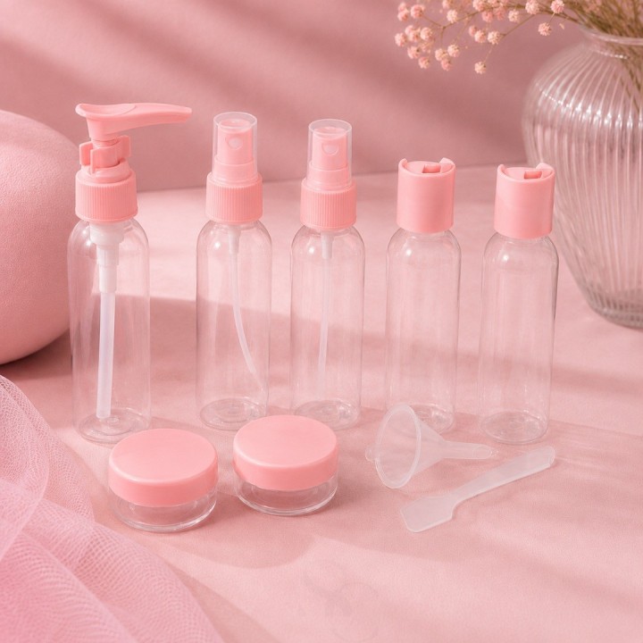 Set 9 Envases Botellas De Viaje Para Cosméticos