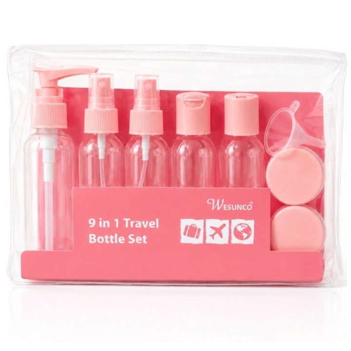 Set 9 Envases Botellas De Viaje Para Cosméticos