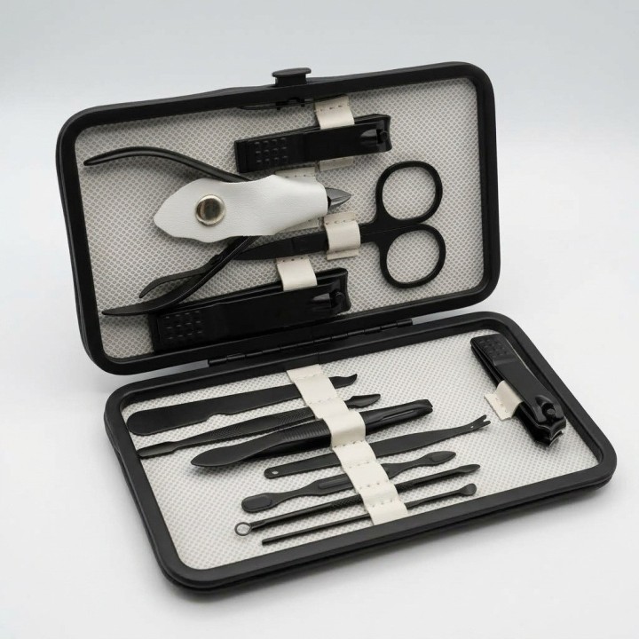 Set Manicura Profesional 12 Piezas Acero Inoxidable