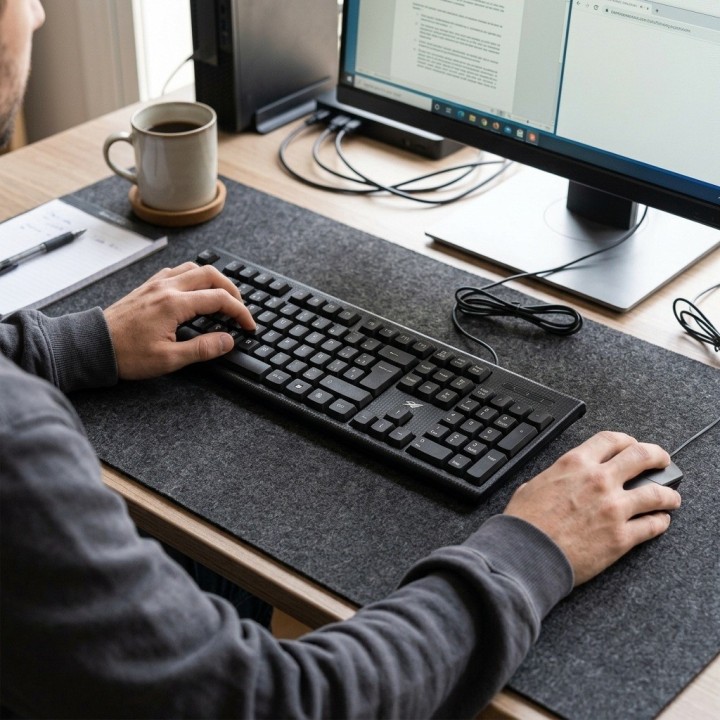 Combo Teclado Y Mouse Alámbrico Español Usb Ergonómico Kt988
