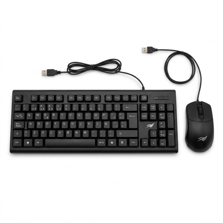 Combo Teclado Y Mouse Alámbrico Español Usb Ergonómico Kt988