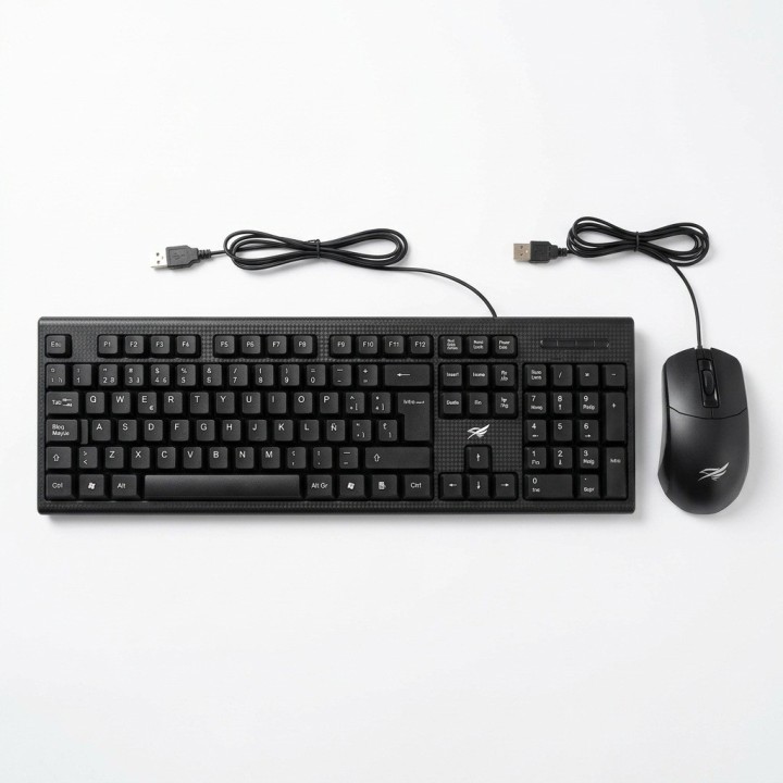 Combo Teclado Y Mouse Alámbrico Español Usb Ergonómico Kt988