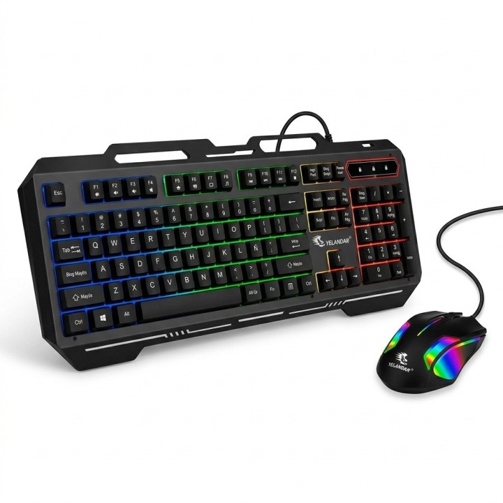 Kit Gamer Teclado Español Y Mouse Led Alámbrico Kt880