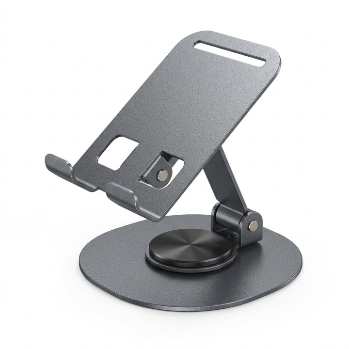 Soporte Metálico Plegable Giratorio 360 Celular Y Tablet