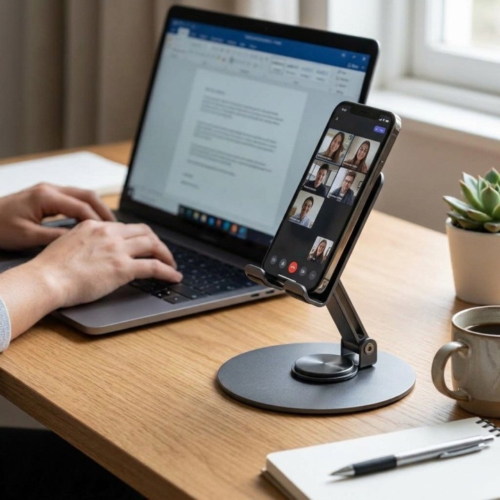 Soporte Metálico Plegable Giratorio 360 Celular Y Tablet