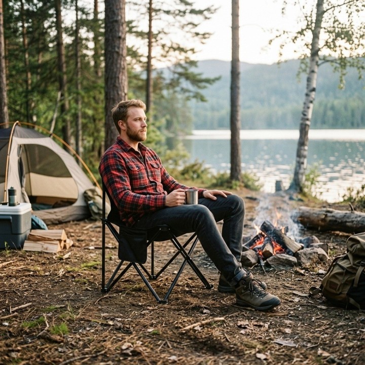Silla De Camping Plegable Portátil Con Bolso