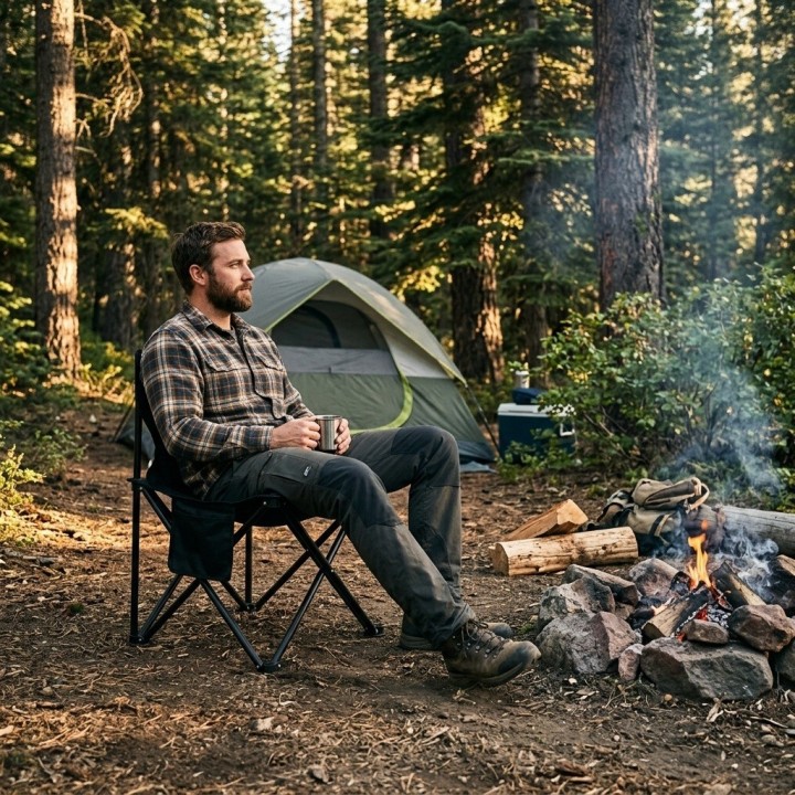 Silla De Camping Plegable Portátil Con Bolso