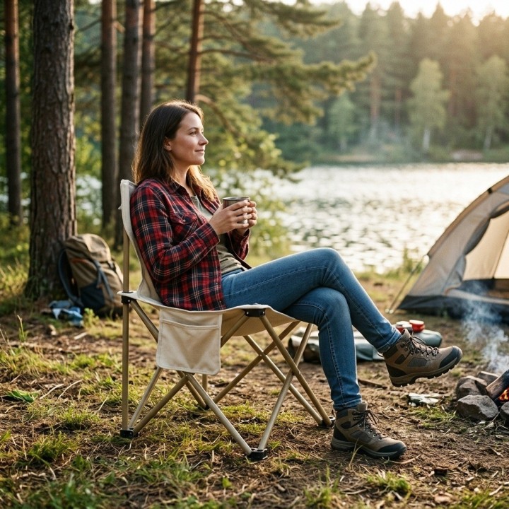 Silla De Camping Plegable Portátil Con Bolso