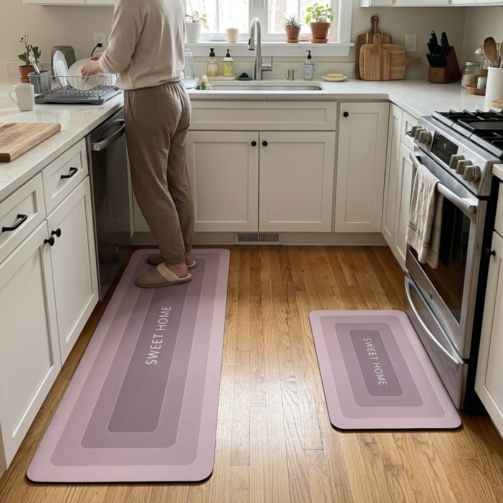 Set 2 Tapetes De Cocina Antideslizantes Sweet Home