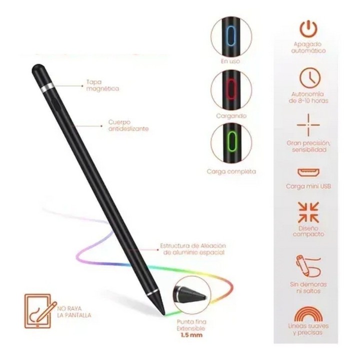 Lápiz Stylus Universal Activo Recargable Pantalla Táctil
