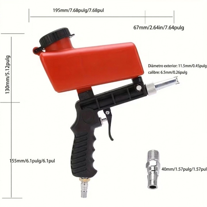 Pistola De Chorro De Arena Neumática Portátil Arenado 90 Psi