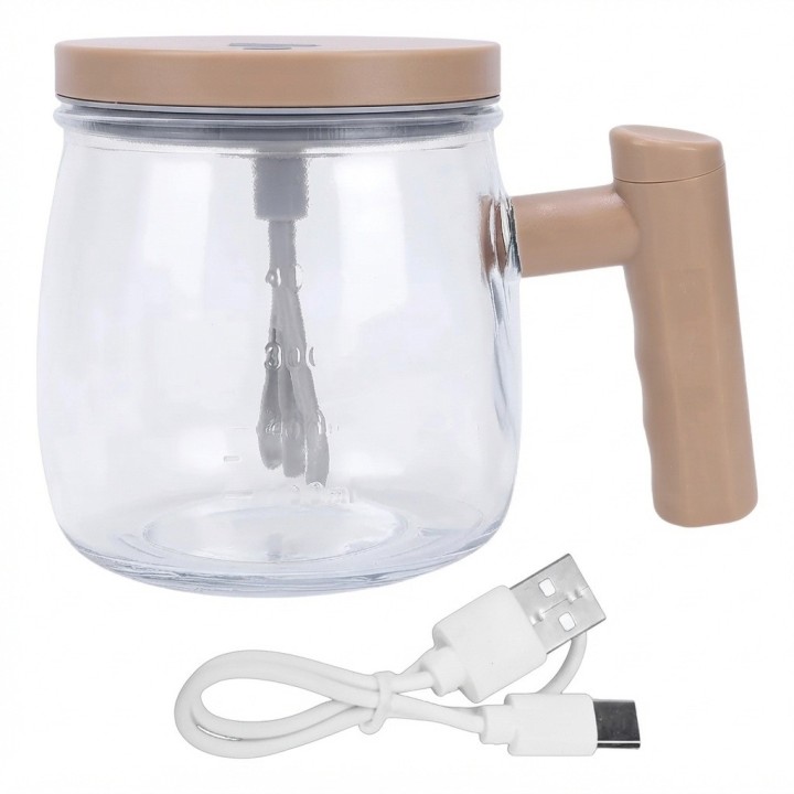 Mug Batidor Automático Eléctrico Vidrio Recargable 400ml
