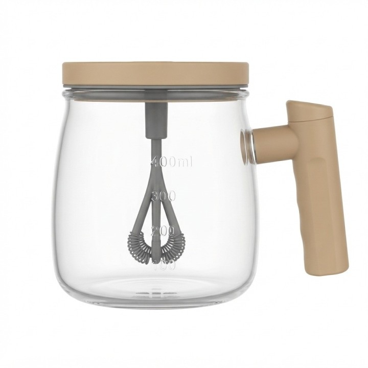Mug Batidor Automático Eléctrico Vidrio Recargable 400ml