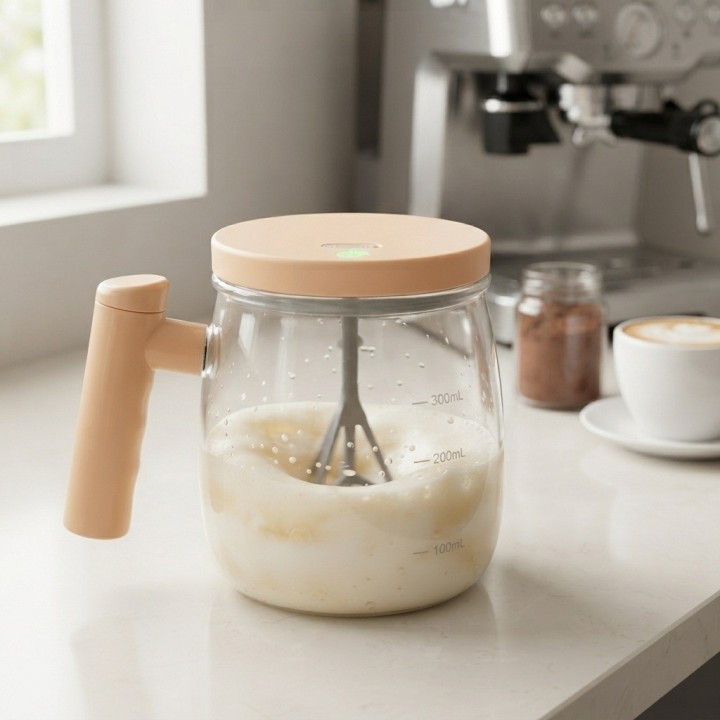 Mug Batidor Automático Eléctrico Vidrio Recargable 400ml