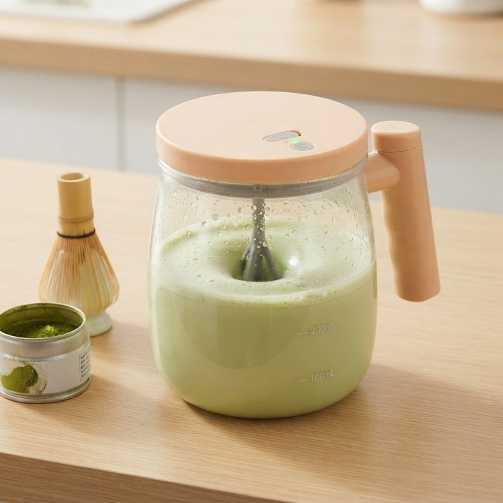 Mug Batidor Automático Eléctrico Vidrio Recargable 400ml