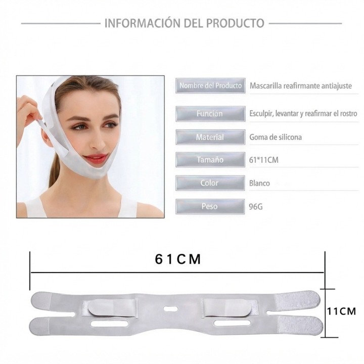 Faja Facial Reafirmante Antiapapada Silicona V Face