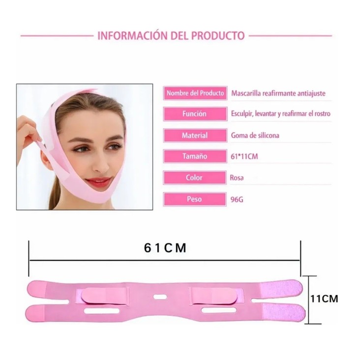 Faja Facial Reafirmante Antiapapada Silicona V Face
