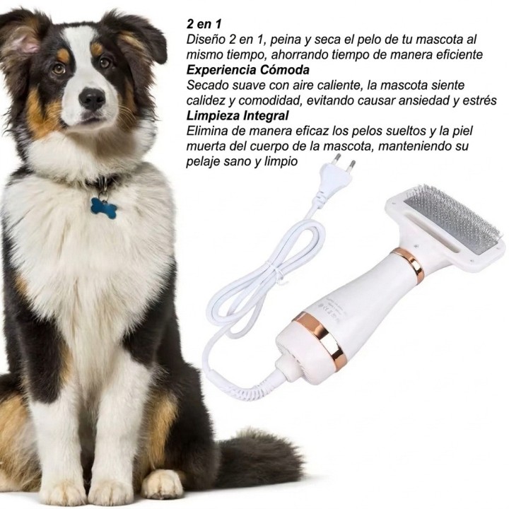Cepillo Secador 2 En 1 Para Mascotas Perros Gatos 2602