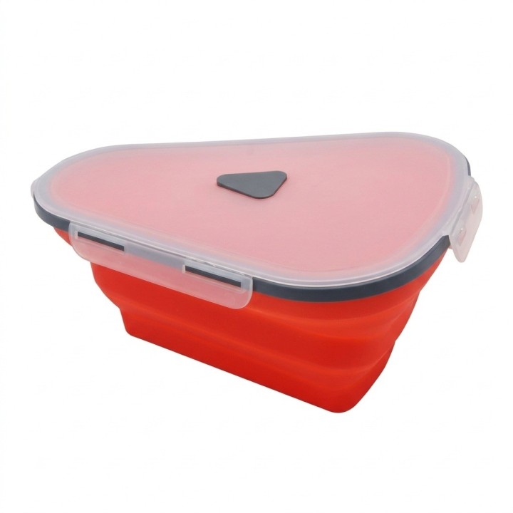 Recipiente Plegable Guarda Pizza Silicona Con 5 Bandejas