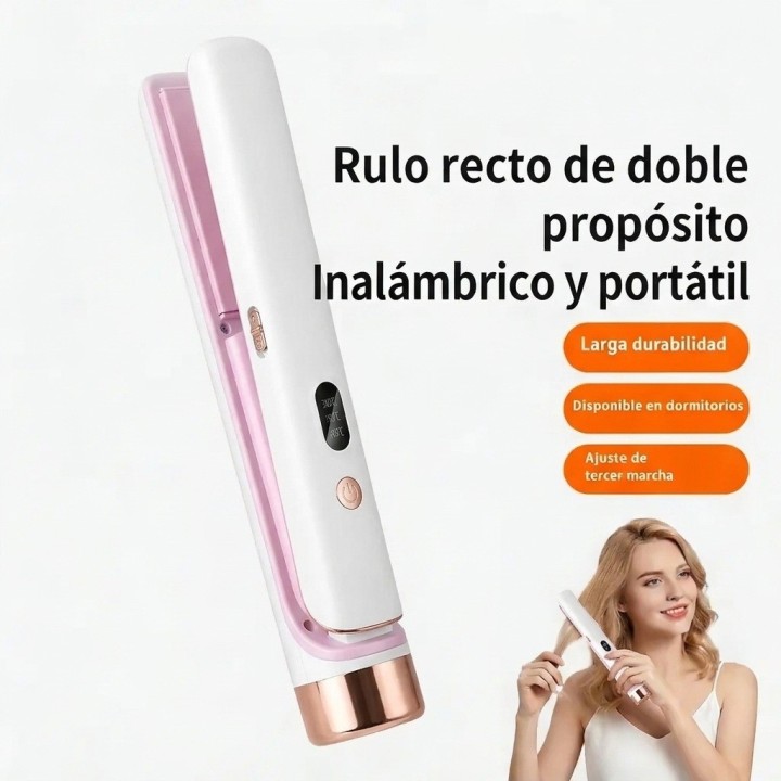 Plancha Rizadora Cabello Recargable Usb 2 En 1 Mge-032