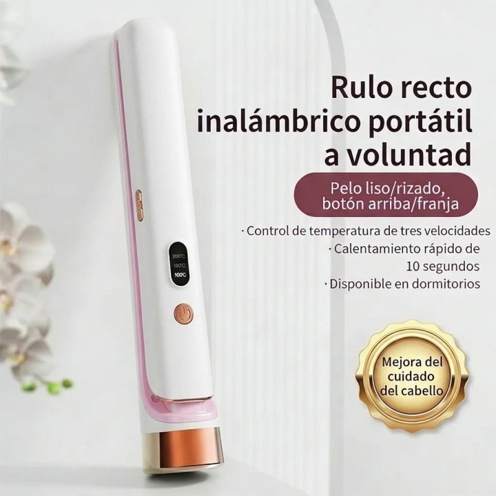 Plancha Rizadora Cabello Recargable Usb 2 En 1 Mge-032