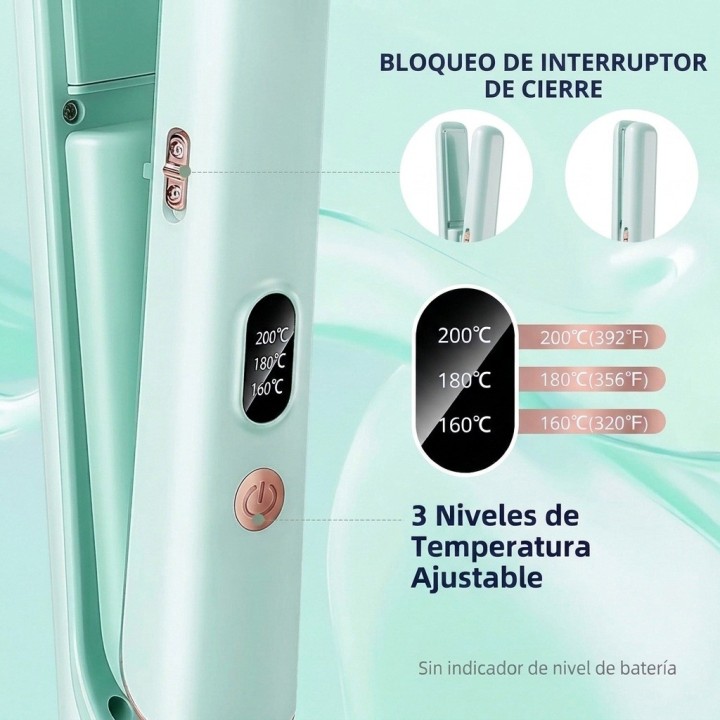 Plancha Rizadora Cabello Recargable Usb 2 En 1 Mge-032