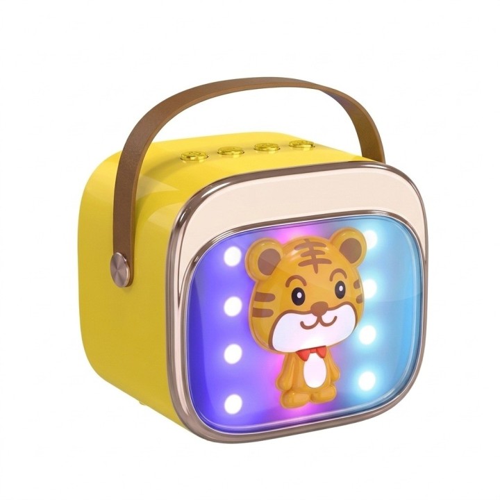 Karaoke Infantil Bluetooth Con 2 Micrófonos Y Luces Mágicas