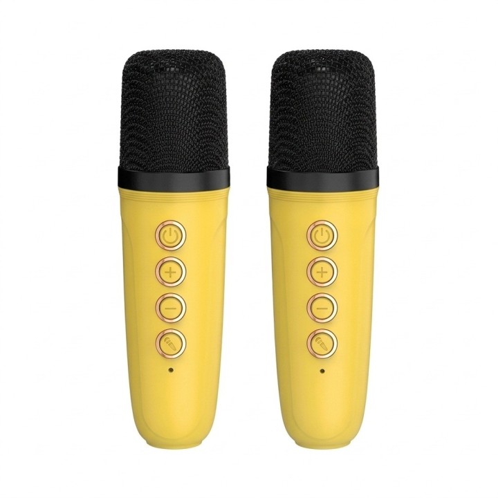 Karaoke Infantil Bluetooth Con 2 Micrófonos Y Luces Mágicas