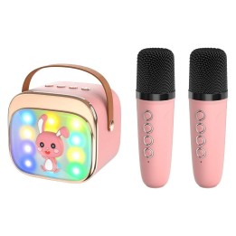 Karaoke Infantil Bluetooth Con 2 Micrófonos Y Luces Mágicas