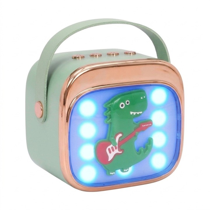Karaoke Infantil Bluetooth Con 2 Micrófonos Y Luces Mágicas