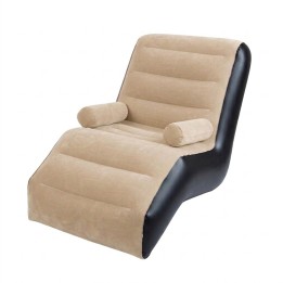 Sillón Puff Inflable Ergonómico Para Descanso Terciopelo