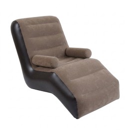 Sillón Puff Inflable Ergonómico Para Descanso Terciopelo