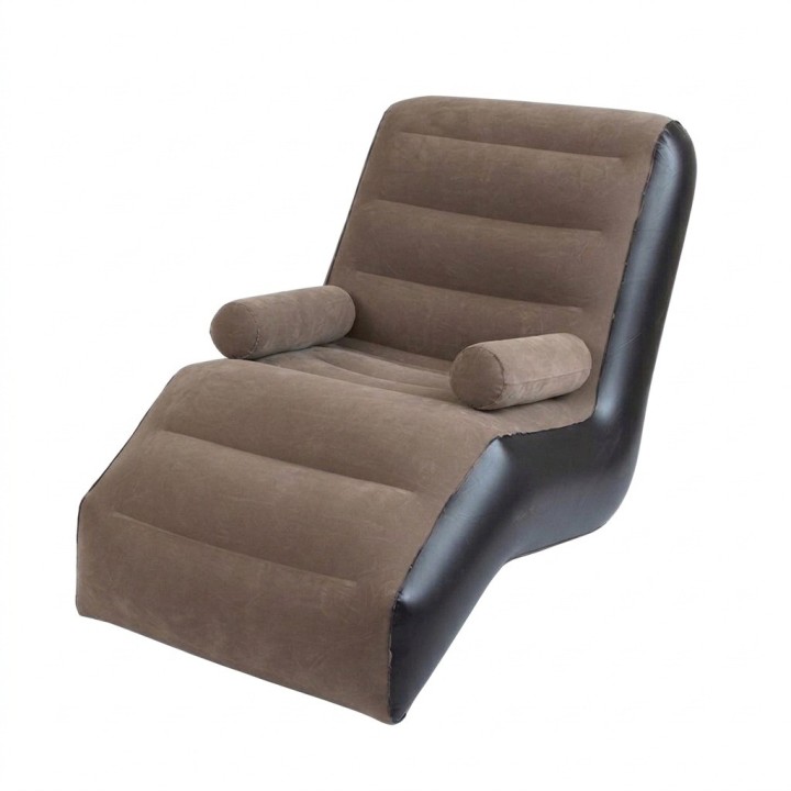 Sillón Puff Inflable Ergonómico Para Descanso Terciopelo