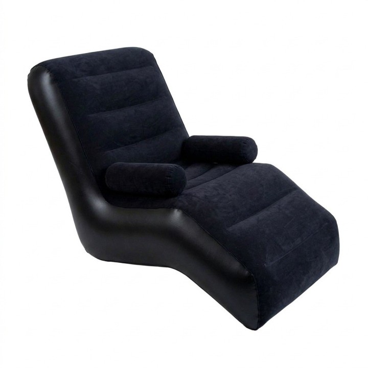 Sillón Puff Inflable Ergonómico Para Descanso Terciopelo