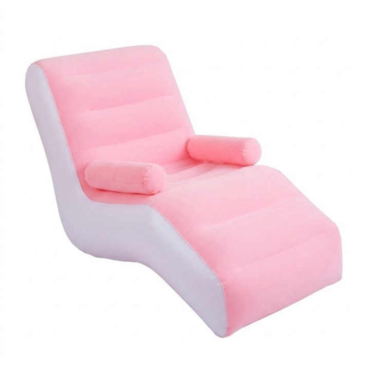 Sillón Puff Inflable Ergonómico Para Descanso Terciopelo