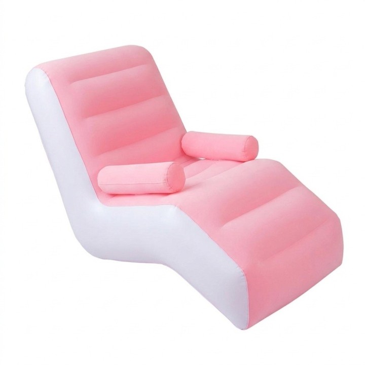 Sillón Puff Inflable Ergonómico Para Descanso Terciopelo