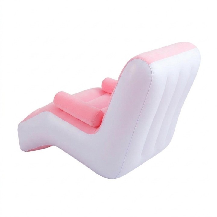 Sillón Puff Inflable Ergonómico Para Descanso Terciopelo