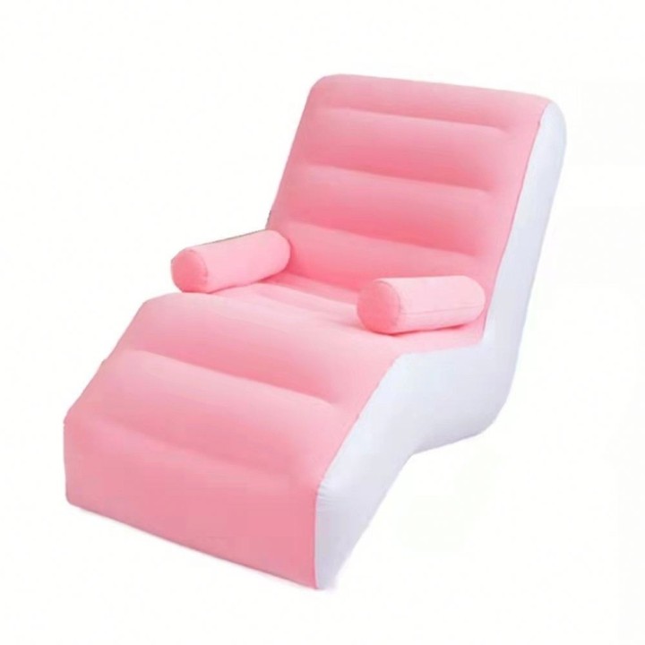 Sillón Puff Inflable Ergonómico Para Descanso Terciopelo