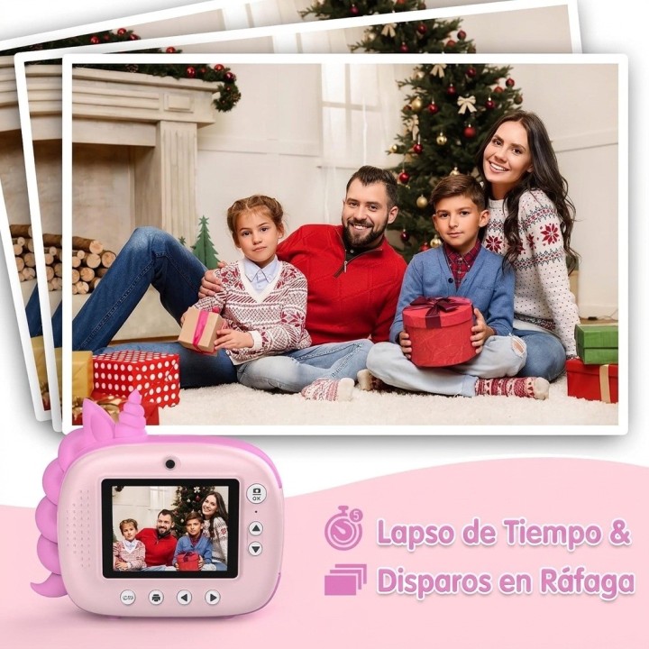 Cámara Infantil Unicornio Impresión Instantánea Fotos Video