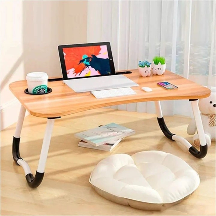 Mesa Plegable Para Laptop Cama Con Cajón Y Portavasos