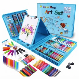 Set De Arte 208 Piezas Infantil Maletín Colores Dinosaurio
